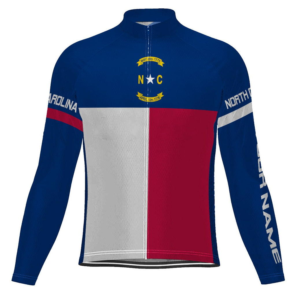 Customized North Carolina Long Sleeve Cycling Jersey for Men