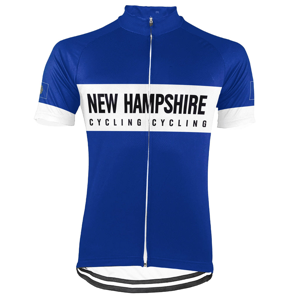 Customized New Hampshire Winter Thermal Fleece Short Sleeve Cycling Jersey for Men