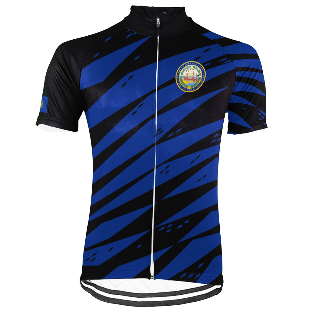 Customized New Hampshire Winter Thermal Fleece Short Sleeve Cycling Jersey for Men