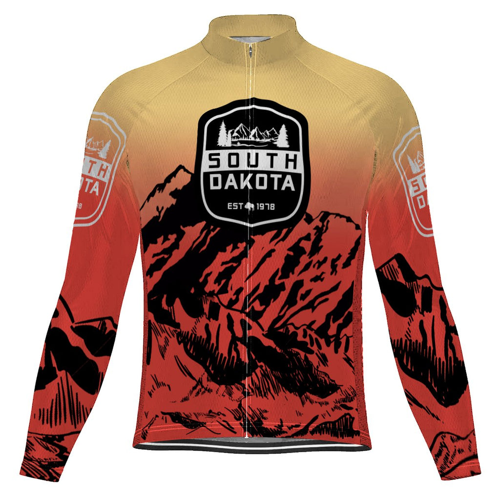 Customized South Dakota Long Sleeve Cycling Jersey for Men
