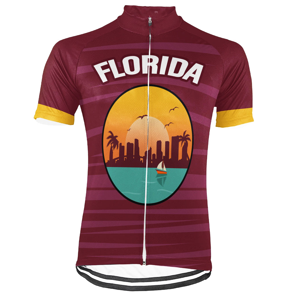 Customized Florida Winter Thermal Fleece Short Sleeve Cycling Jersey for Men