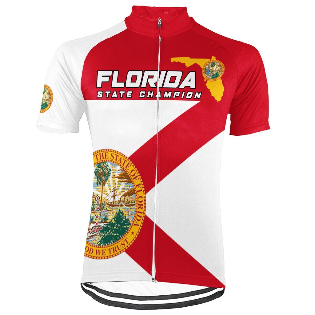 Customized Florida Winter Thermal Fleece Short Sleeve Cycling Jersey for Men