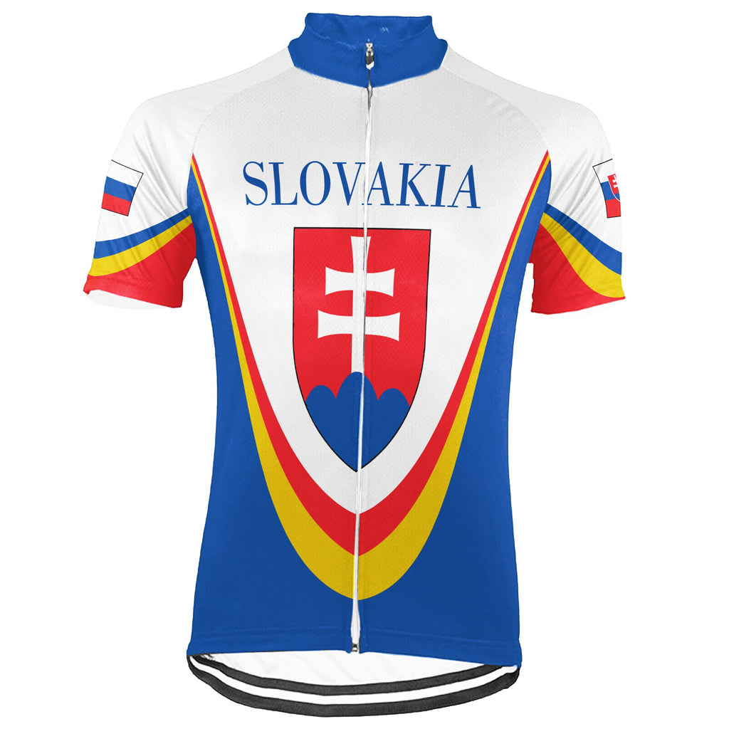 Customized Slovakia Winter Thermal Fleece Short Sleeve Cycling Jersey for Men