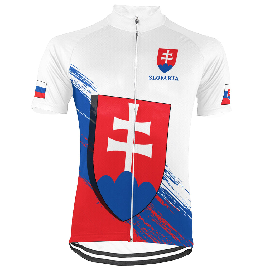 Customized Slovakia Winter Thermal Fleece Short Sleeve Cycling Jersey for Men