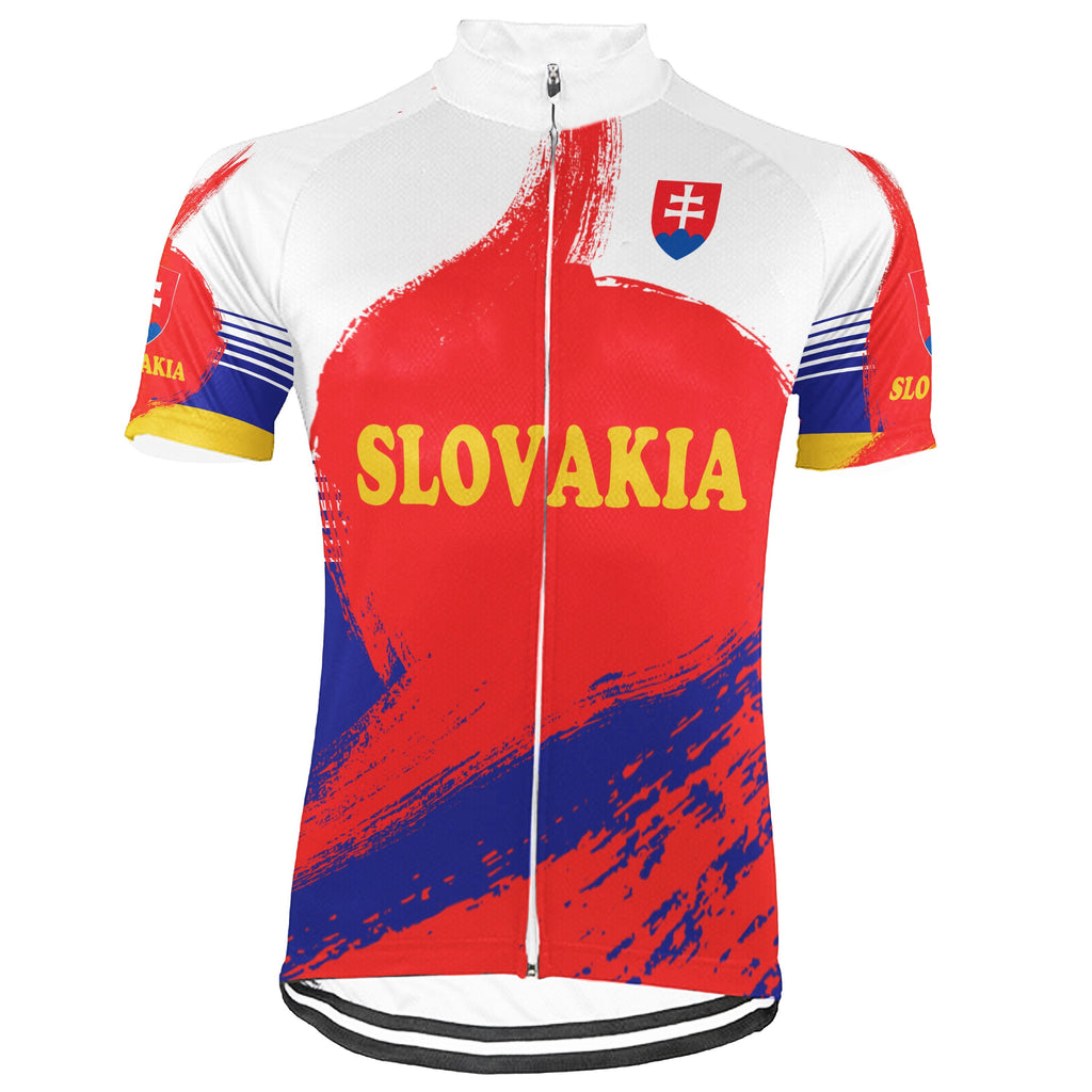 Customized Slovakia Winter Thermal Fleece Short Sleeve Cycling Jersey for Men