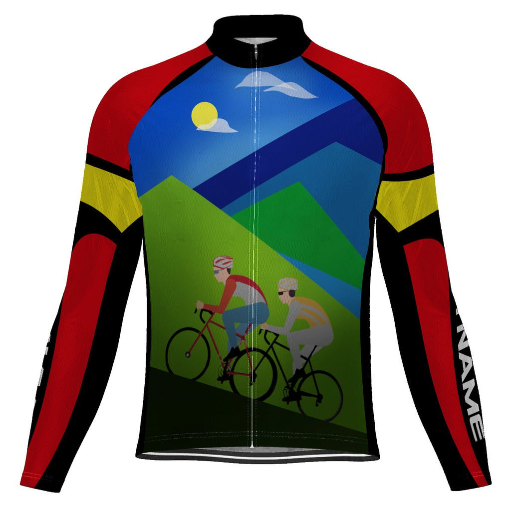 Customized Arkansas Winter Thermal Fleece Long Sleeve Cycling Jersey for Men