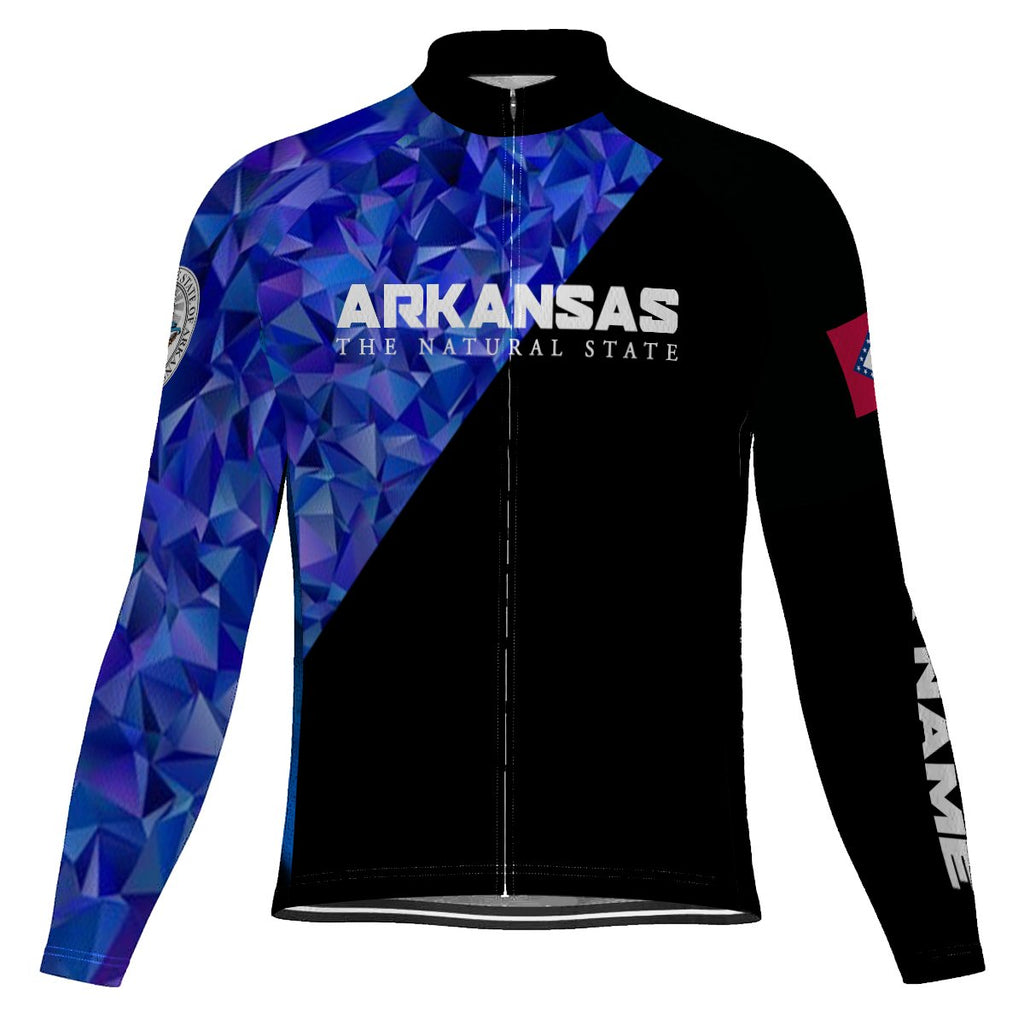 Customized Arkansas Winter Thermal Fleece Long Sleeve Cycling Jersey for Men