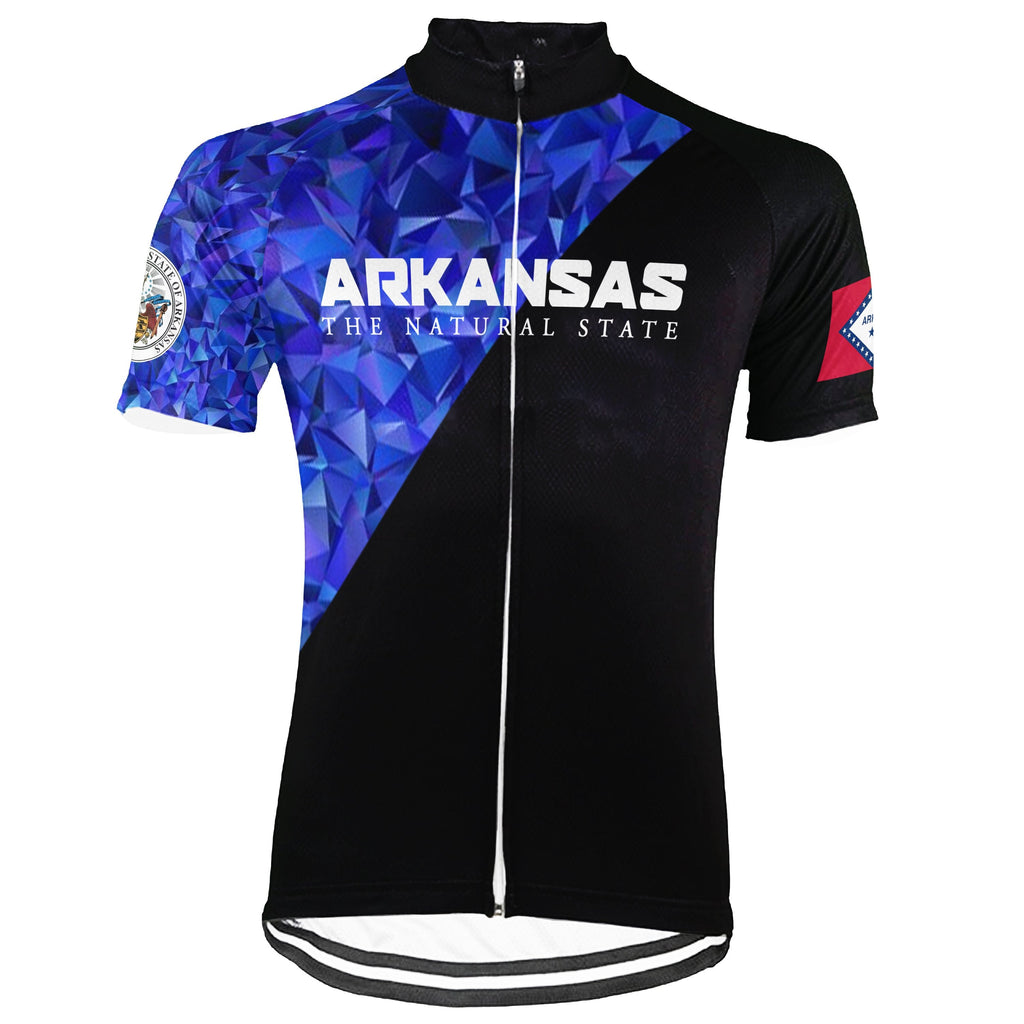 Customized Arkansas Winter Thermal Fleece Short Sleeve Cycling Jersey for Men