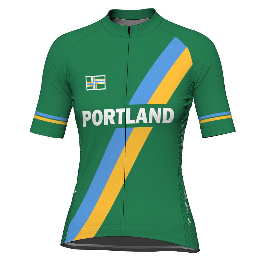 Customized Portland Short Sleeve Cycling Jersey For Women