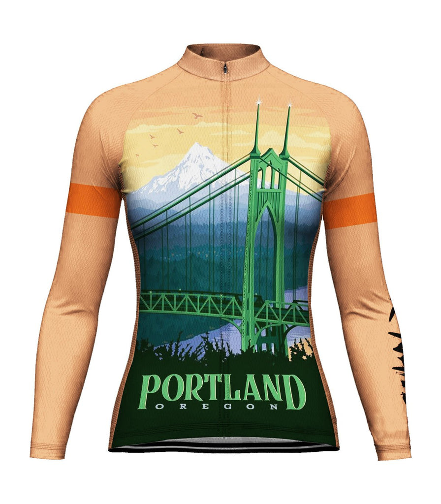 Customized Portland Long Sleeve Cycling Jersey For Women