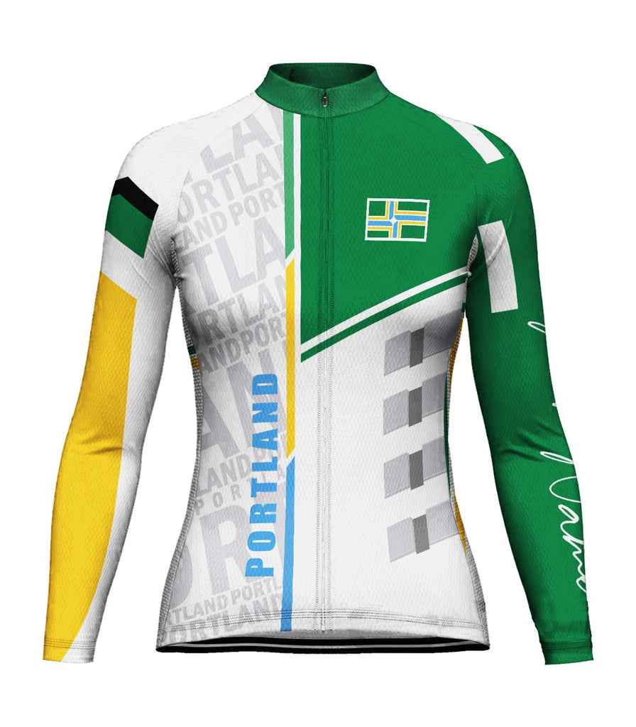 Customized Portland Long Sleeve Cycling Jersey For Women
