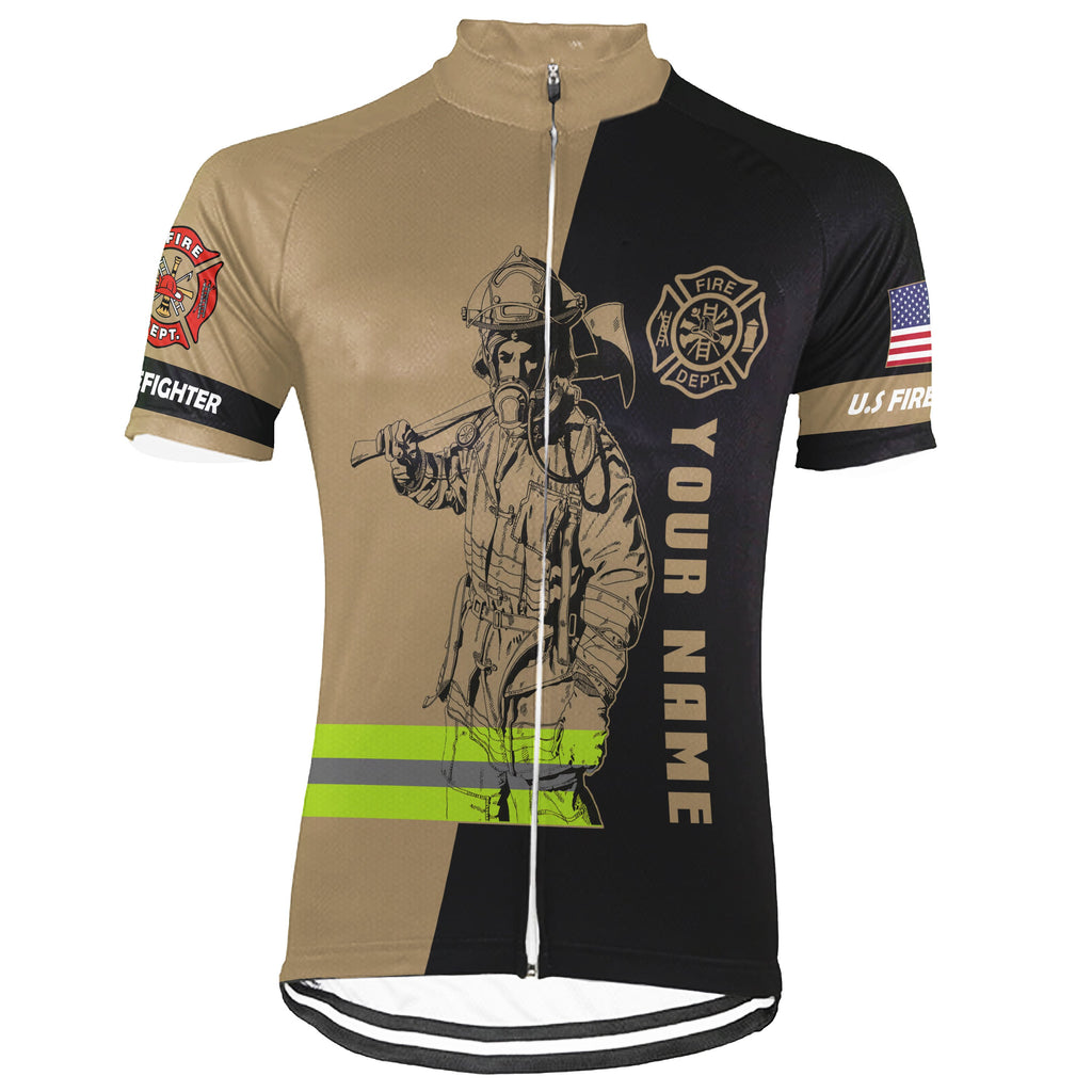 Customized Firefighter Short Sleeve Cycling Jersey for Men
