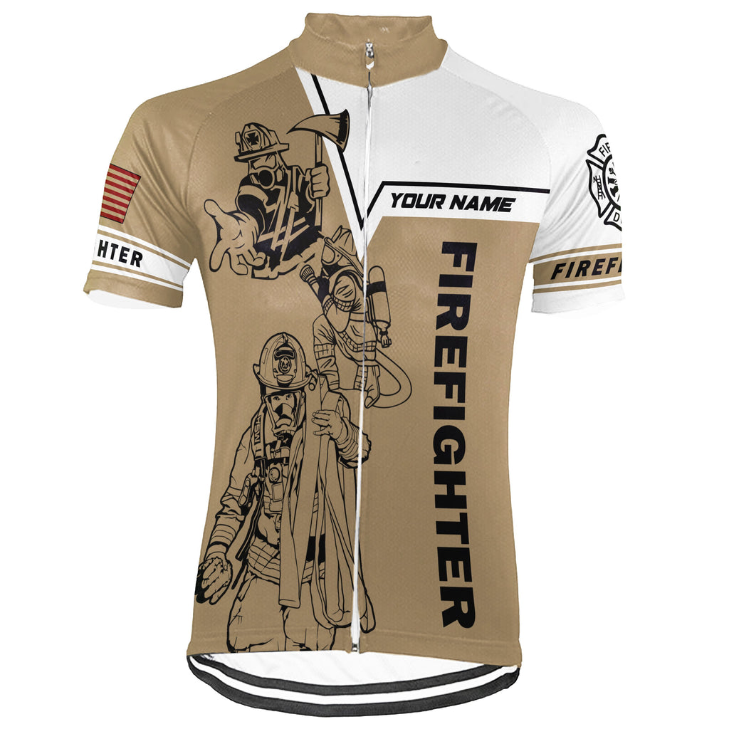 Customized Firefighter Short Sleeve Cycling Jersey for Men