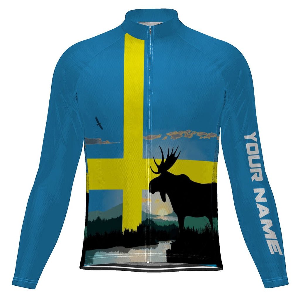 Customized Sweden Long Sleeve Cycling Jersey for Men
