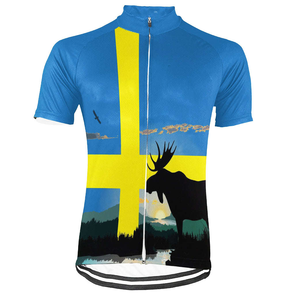 Customized Sweden Short Sleeve Cycling Jersey for Men
