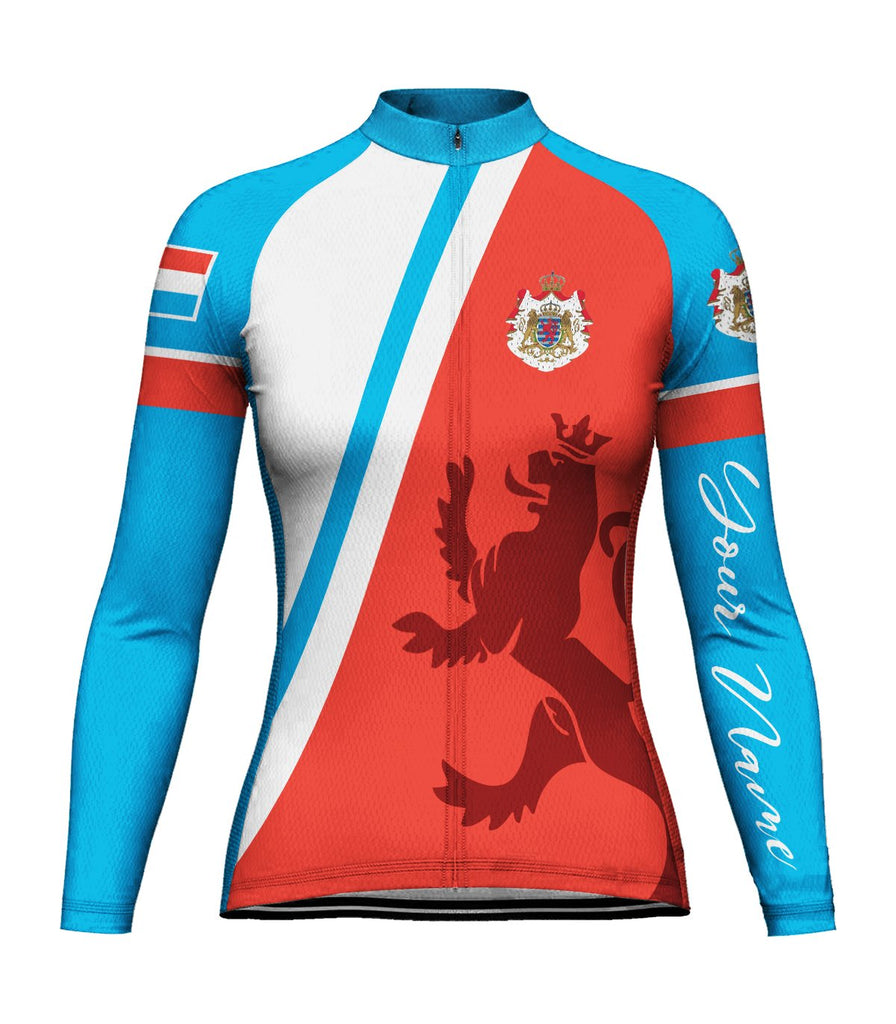 Customized Luxembourg Long Sleeve Cycling Jersey for Women