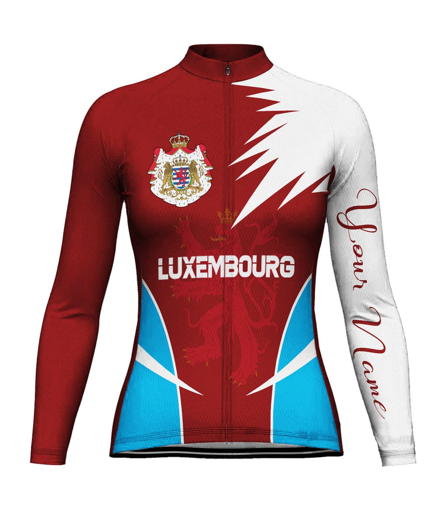 Customized Luxembourg Long Sleeve Cycling Jersey for Women