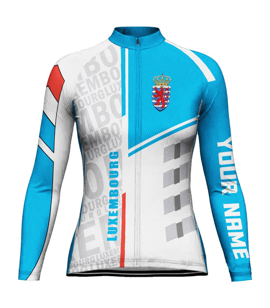 Customized Luxembourg Long Sleeve Cycling Jersey for Women