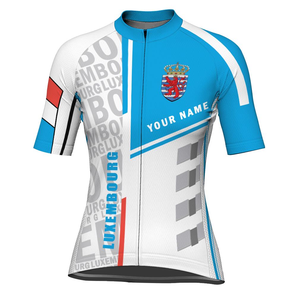 Customized Luxembourg Short Sleeve Cycling Jersey for Women