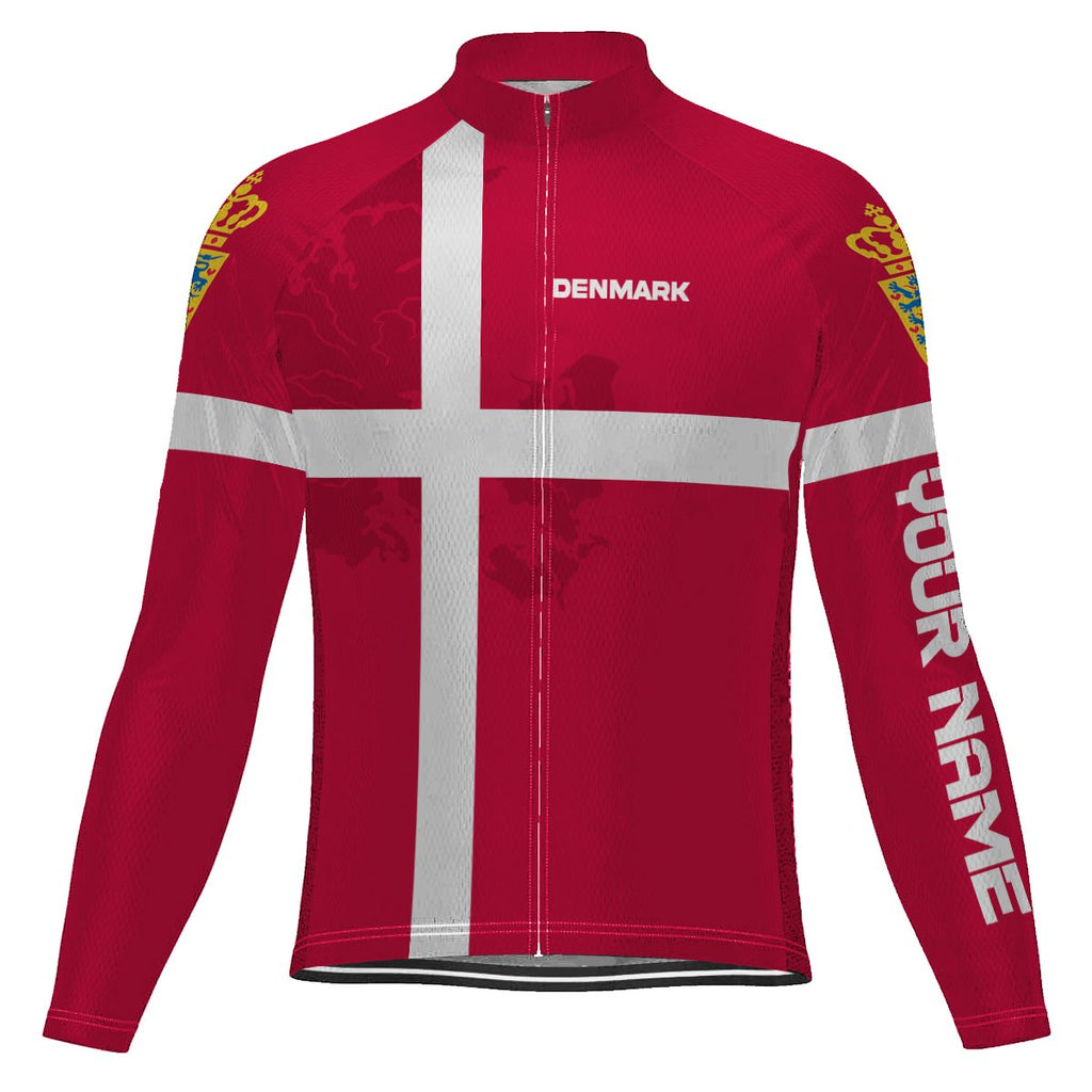 Customized Denmark Long Sleeve Cycling Jersey for Men