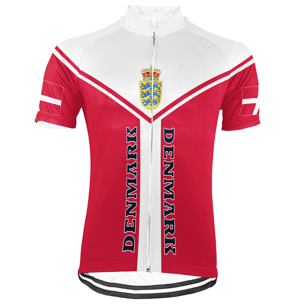 Customized Denmark Short Sleeve Cycling Jersey for Men