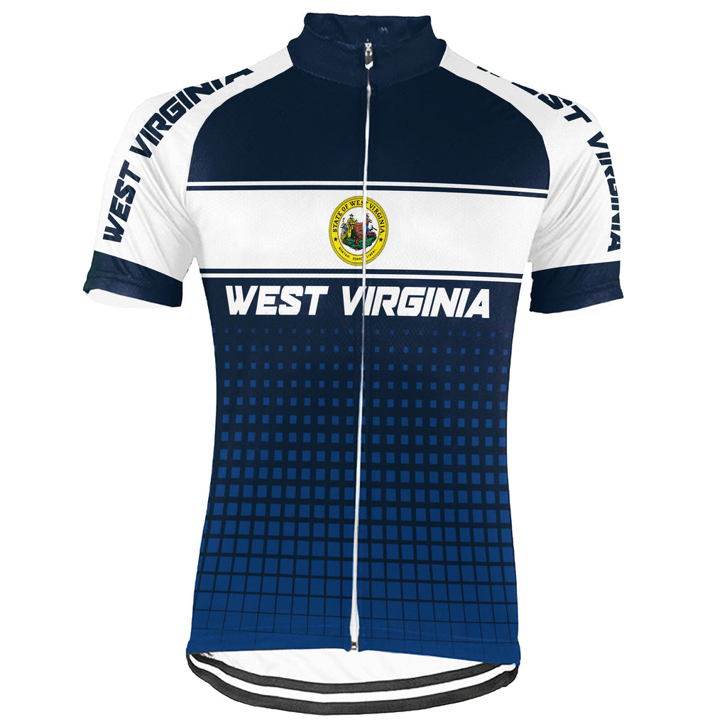 Customized West Virginia Winter Thermal Fleece Short Sleeve Cycling Jersey for Men