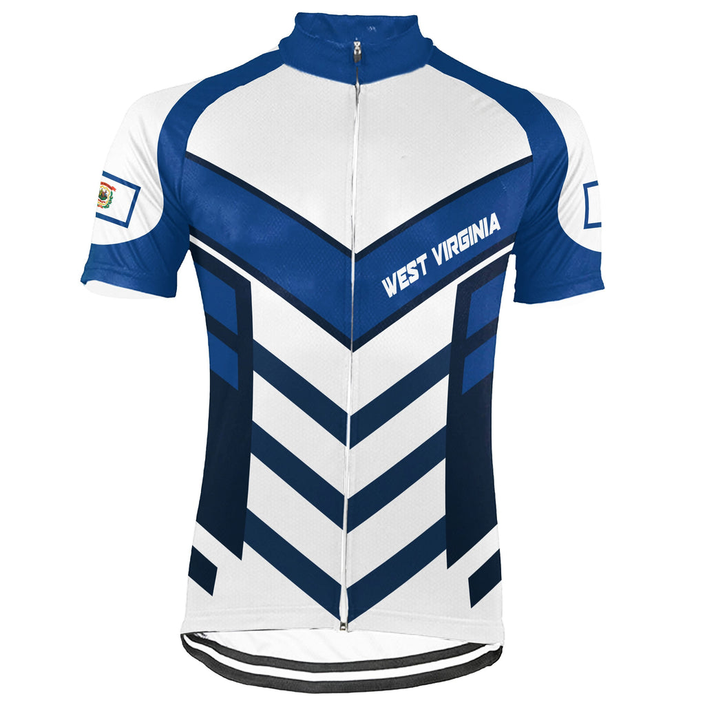 Customized West Virginia Winter Thermal Fleece Short Sleeve Cycling Jersey for Men