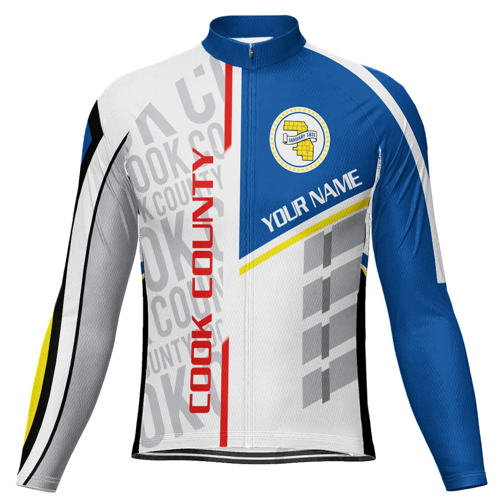 Customized Cook County Long Sleeve Cycling Jersey for Men