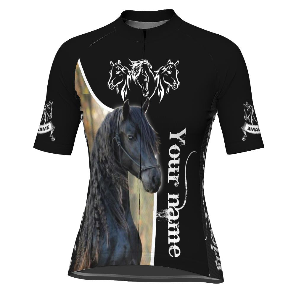Customized Image Horse Short Sleeve Cycling Jersey for Women