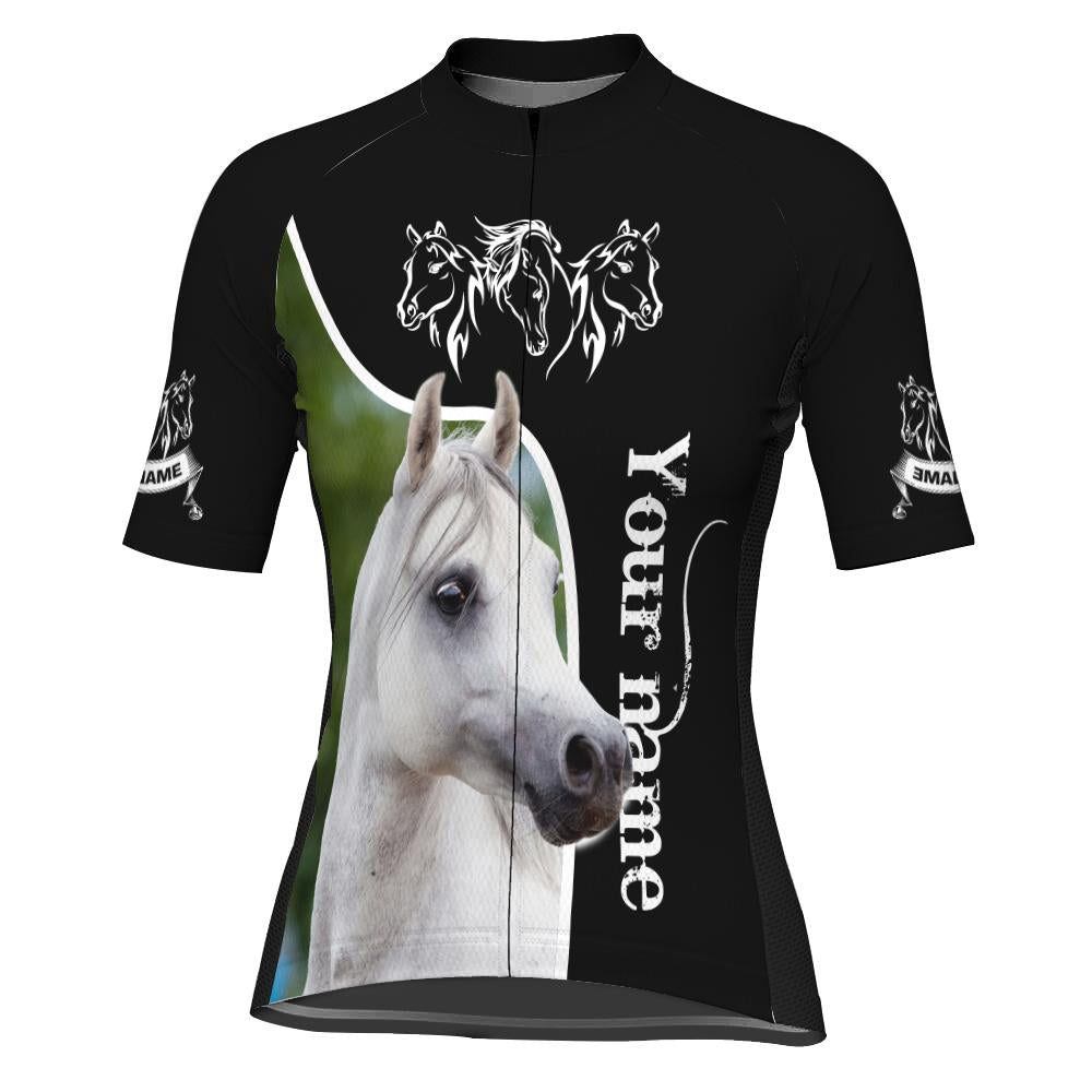 Customized Image Horse Short Sleeve Cycling Jersey for Women
