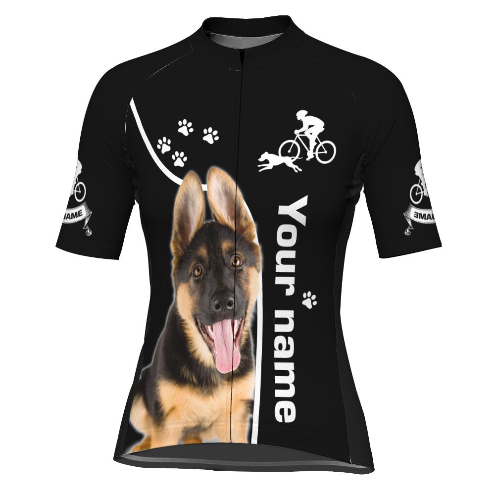Customized Image Dog Short Sleeve Cycling Jersey for Women