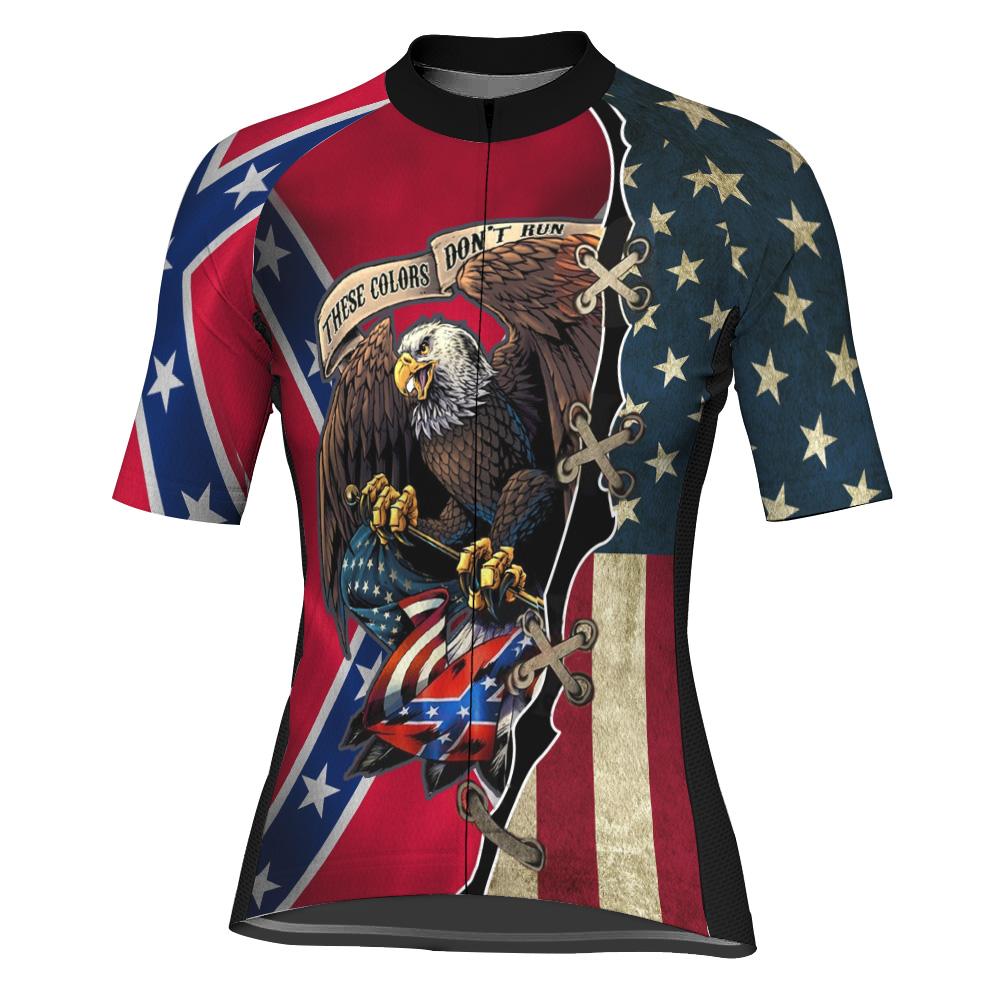 Red Neck Short Sleeve Cycling Jersey for Women