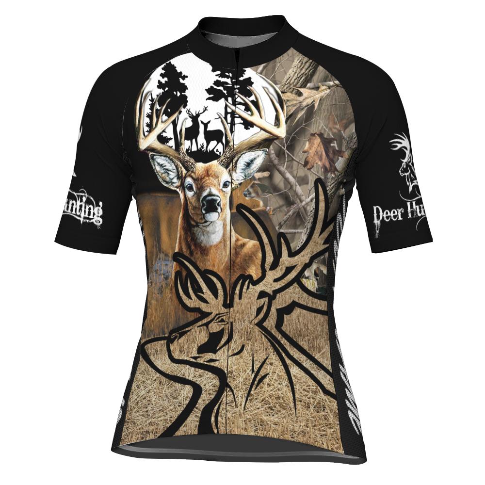 Customized Deer Short Sleeve Cycling Jersey for Women