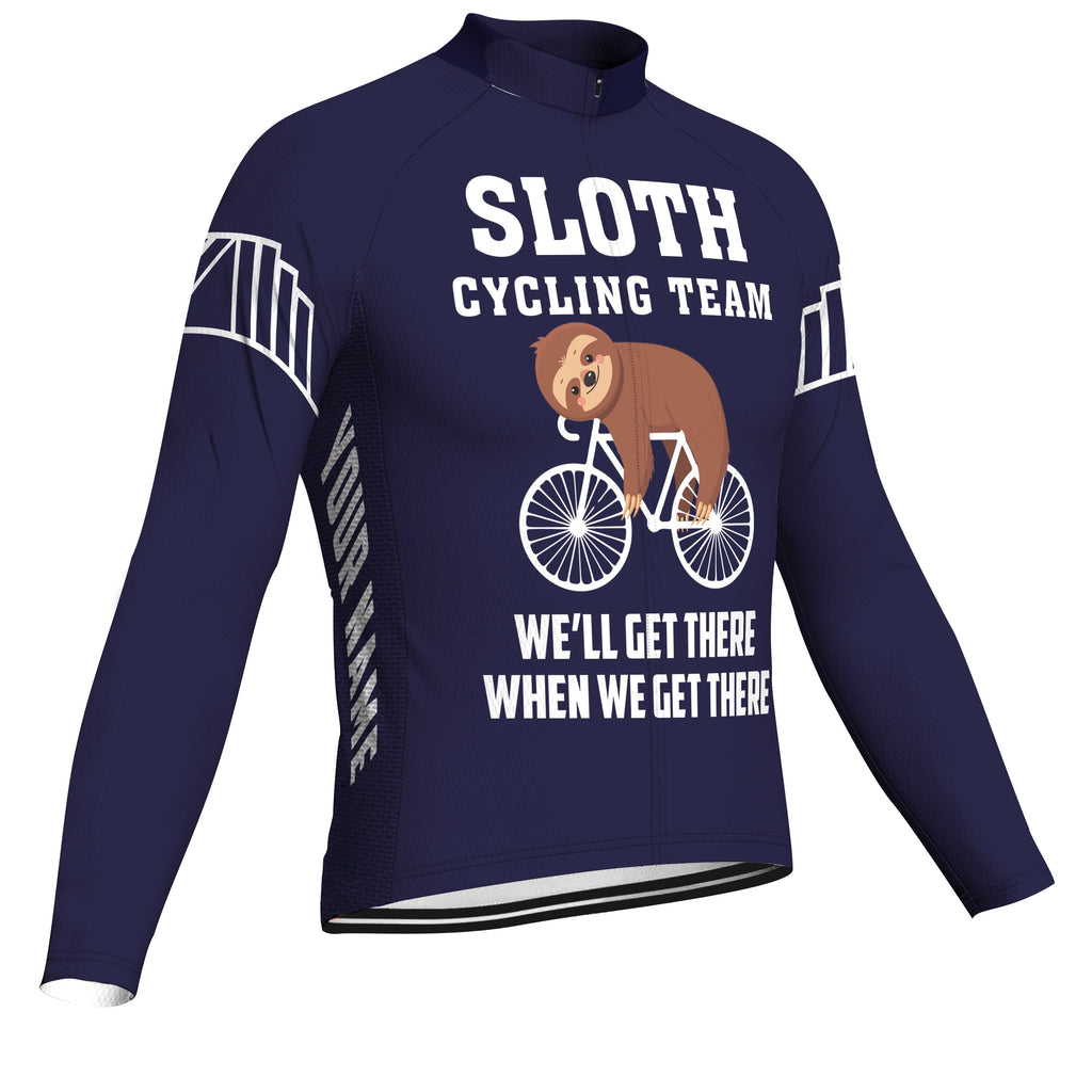Customized Sloth Long Sleeve Cycling Jersey for Men