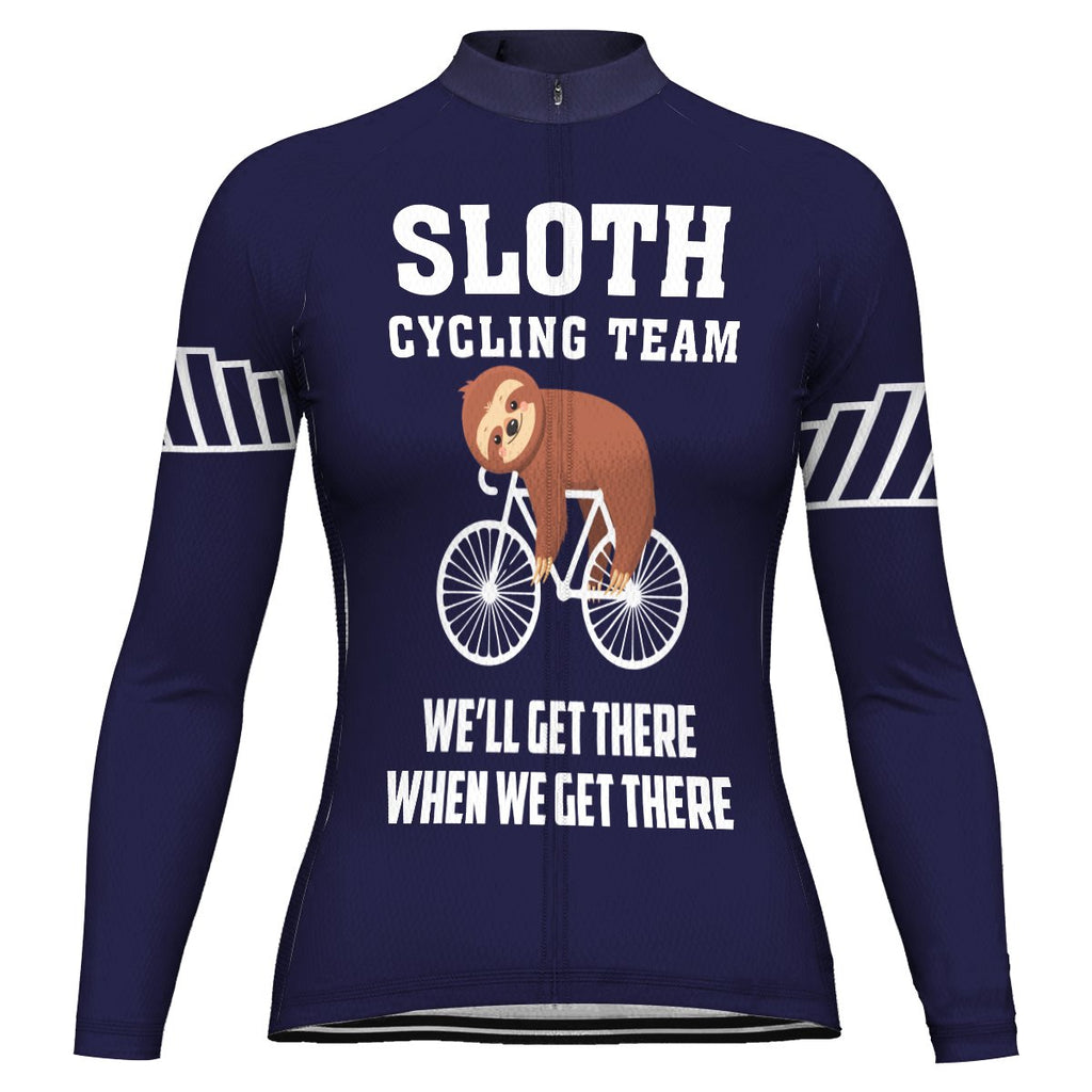 Customized Sloth Long Sleeve Cycling Jersey for Women