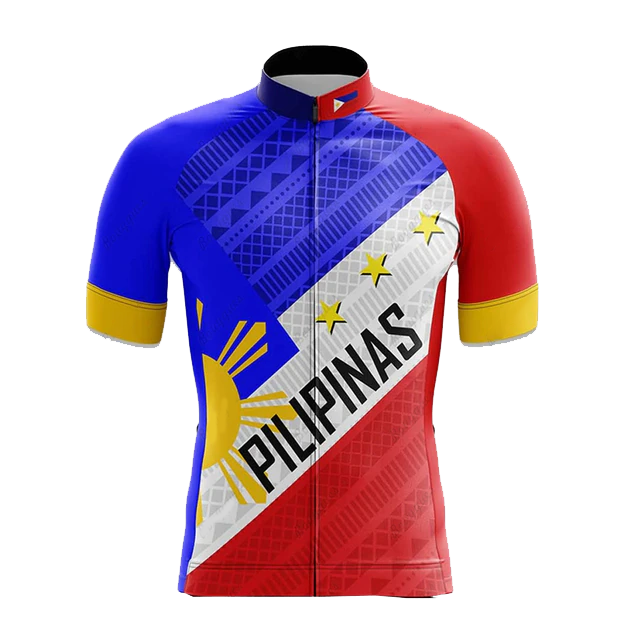 Personalized Pilipinas Cycling Jersey Set Men Short sleeve Cycling Wear MTB Bike Suit Bib/Shorts Breathable Gel Pad
